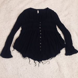 FREE PEOPLE Women’s Black Fray Long Sleeve